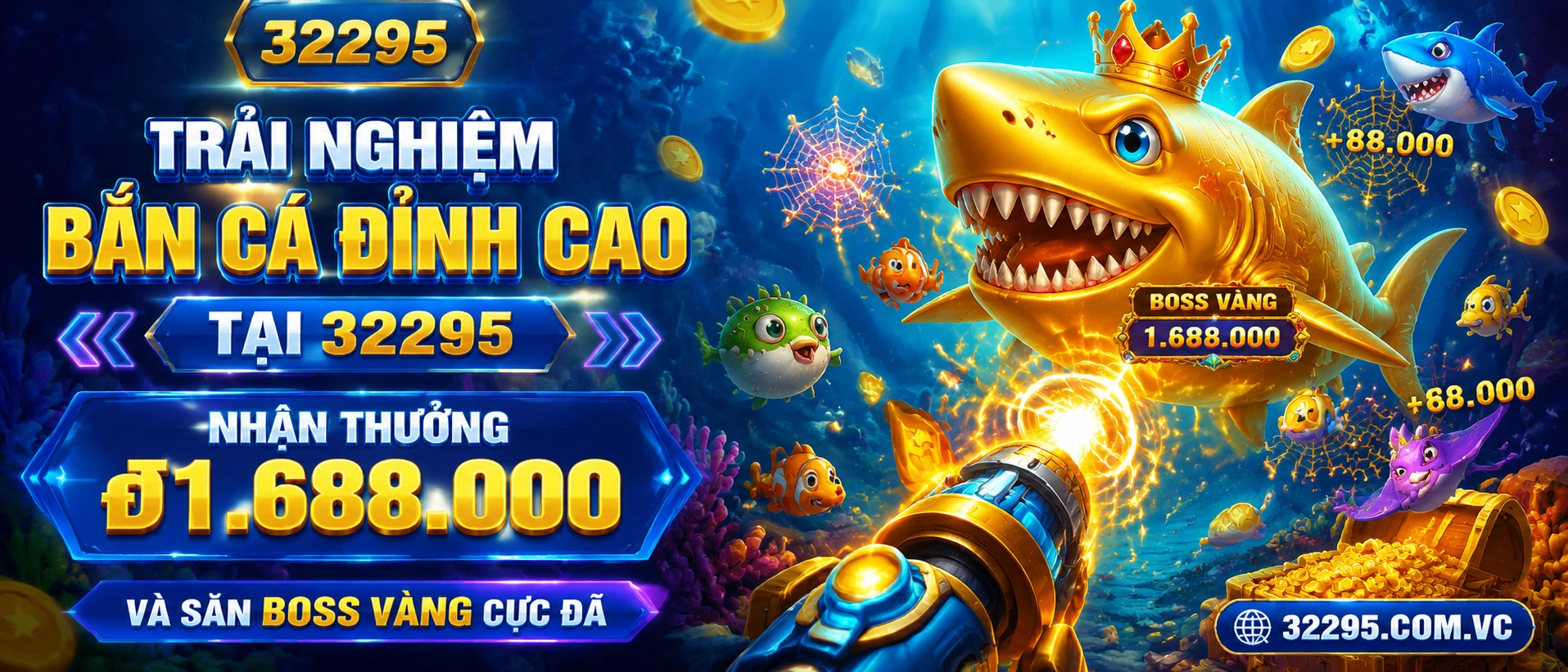 Game Bắn Cá Treasure Fish với hiệu ứng kho báu và cá vàng